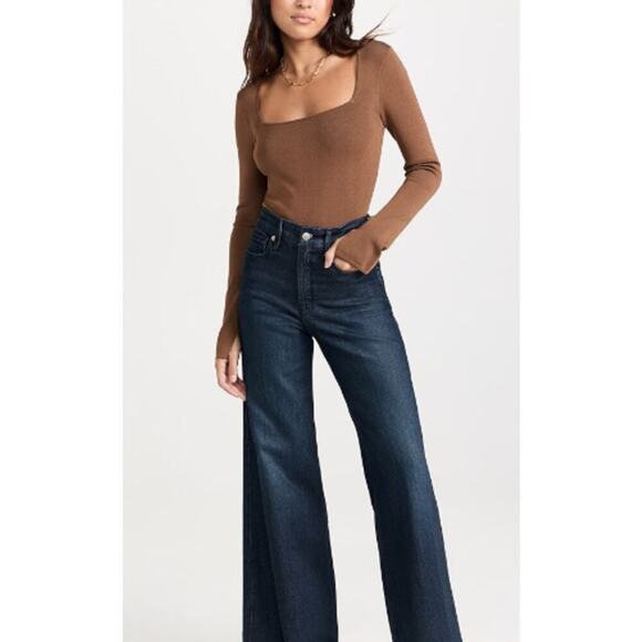 Pistola Jenny Thong Bodysuit Brown Split Cuff Square Neckline Size Small - Picture 2 of 10